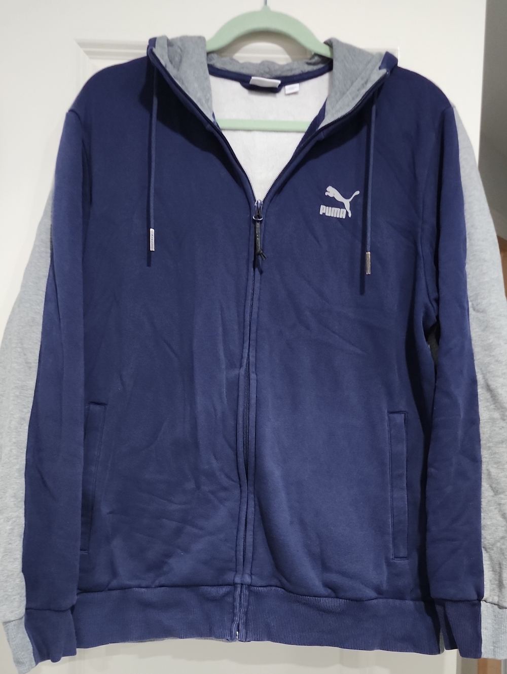 🐆Puma Way 1 Hooded Jacket Blue Gray Size Large